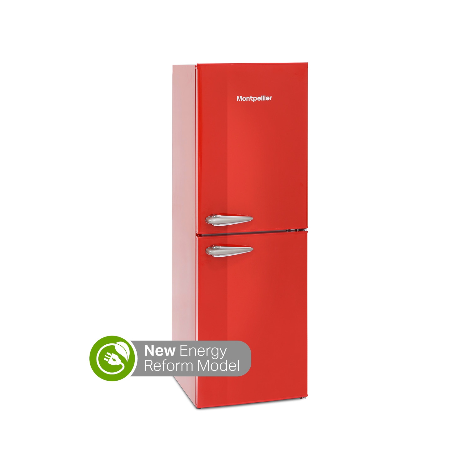 Montpellier MAB145R Retro Fridge Freezer in Red - Appliance UK